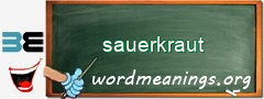 WordMeaning blackboard for sauerkraut